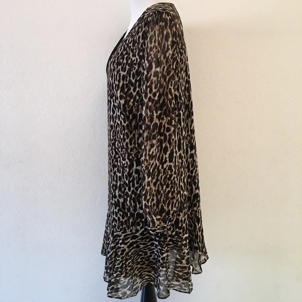 Banana Republic Animal Print Long Sleeve Dress 14 - Picture 5 of 8